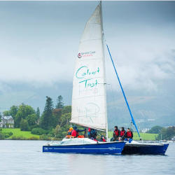 A sailing boat captained by people with brain injuries undergoing rehabilitation at Calverts Reconnections in the Lake District